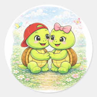 Adesivo Redondo Holding Hands Close