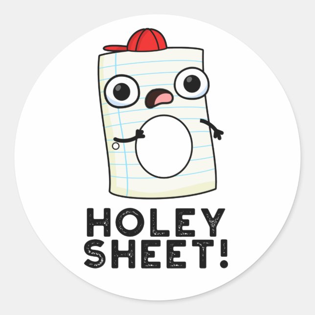 Adesivo Redondo Holey Sheet Funny Paper Pun (Frente)