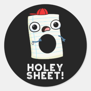 Adesivo Redondo Holey Sheet Funny Paper Pun Dark BG