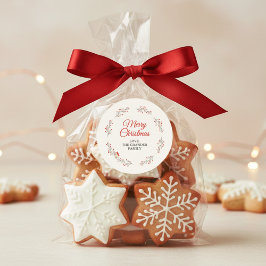 Adesivo Redondo Holiday Berry Branch Christmas