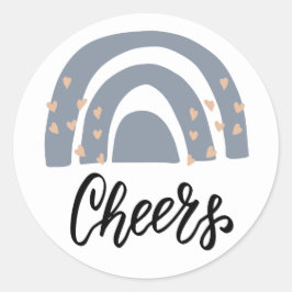 Adesivo Redondo Holiday Cheers Boho Rainbow Modern