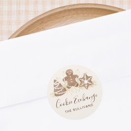 Adesivo Redondo Holiday Cookie Exchange Party