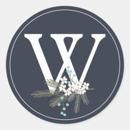 Adesivo Redondo Holiday Deseja Monograma Envelope de Natal