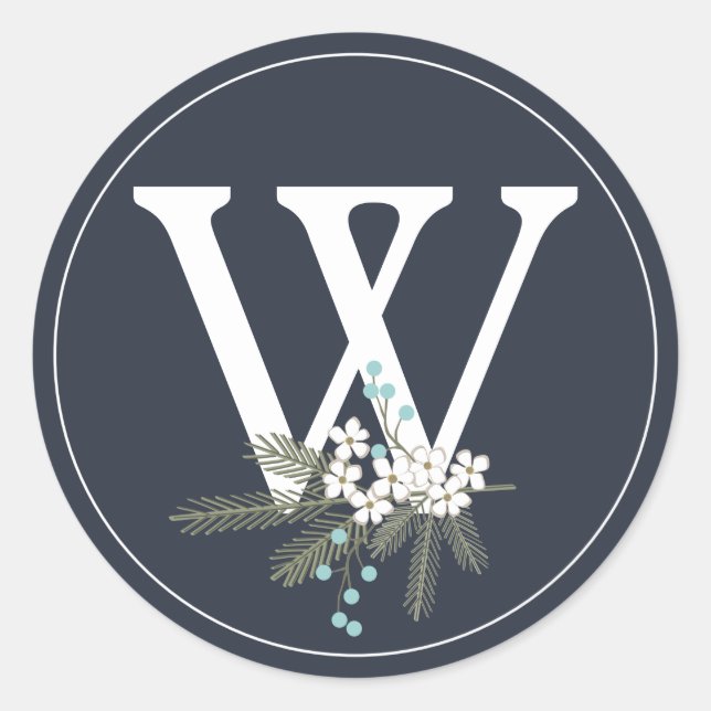 Adesivo Redondo Holiday Deseja Monograma Envelope de Natal (Frente)