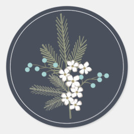 Adesivo Redondo Holiday Deseja Monograma Envelope de Natal