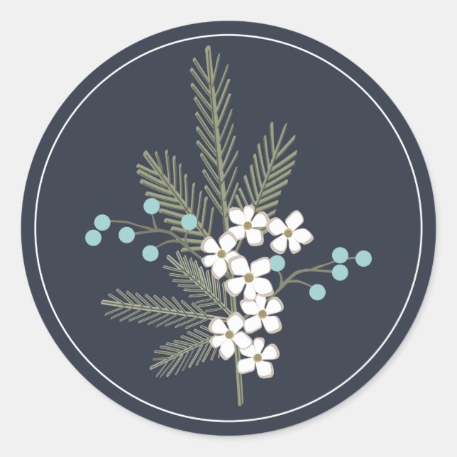 Adesivo Redondo Holiday Deseja Monograma Envelope de Natal (Frente)