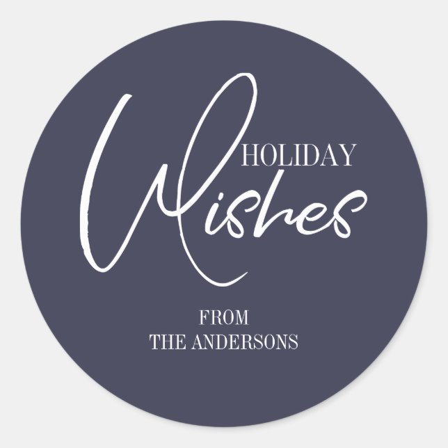 Adesivo Redondo Holiday Deseja O Vinheta De Natal (Frente)