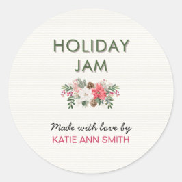 Adesivo Redondo Holiday Jam Label | Christmas Canning Sticker