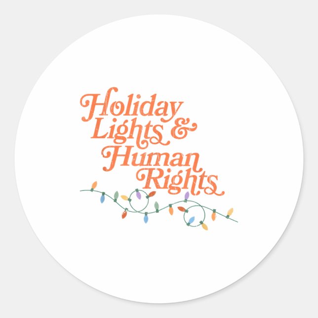 Adesivo Redondo Holiday Lights And Human Rights  (Frente)
