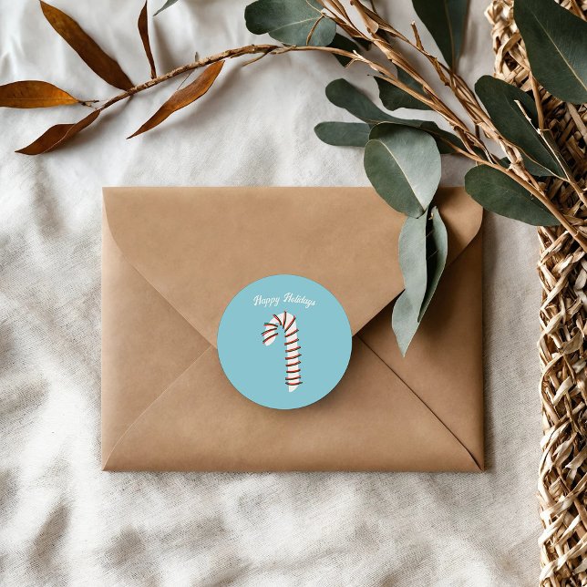 Adesivo Redondo Holiday Season Artística Candy Candy Saudação (Criador carregado)