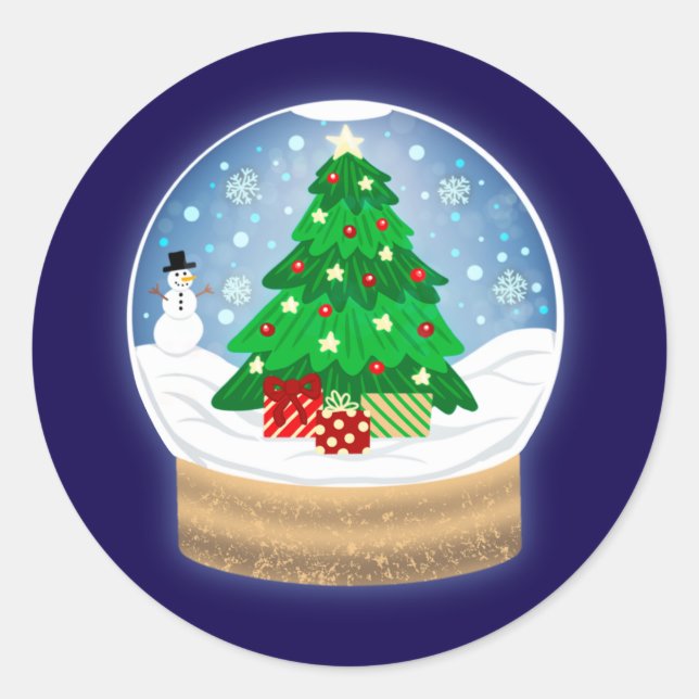 Adesivo Redondo Holiday Snow Globe (Frente)