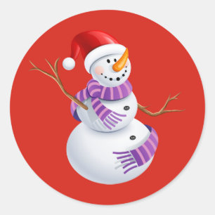 Adesivo Redondo Holiday Snowman Stickers