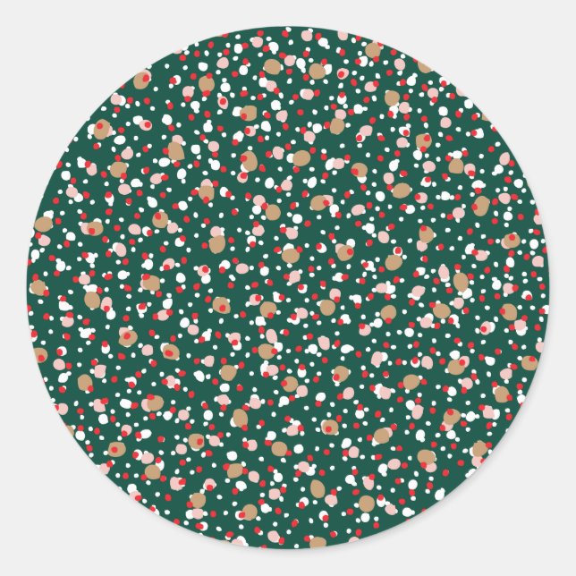 Adesivo Redondo Holiday Sprinkles Green Sticker (Frente)