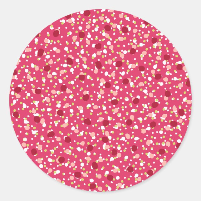 Adesivo Redondo Holiday Sprinkles Hot Pink Sticker (Frente)