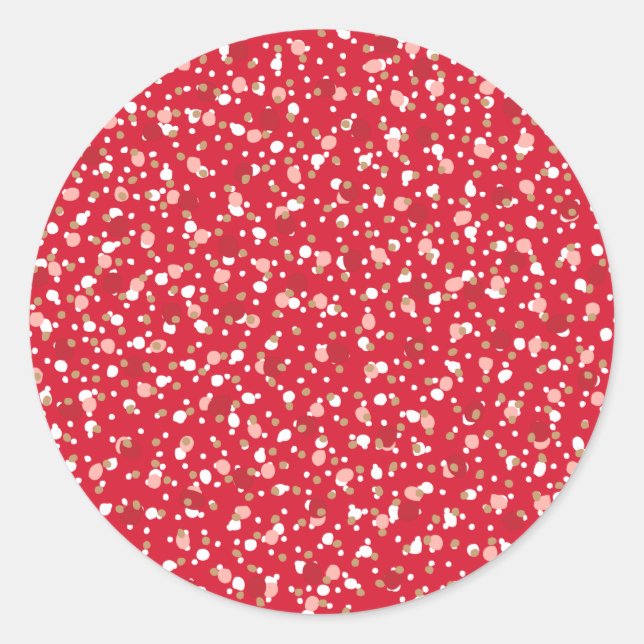 Adesivo Redondo Holiday Sprinkles Red Sticker (Frente)