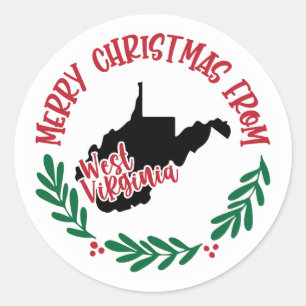Adesivo Redondo Holiday Sticker da Virgínia Ocidental