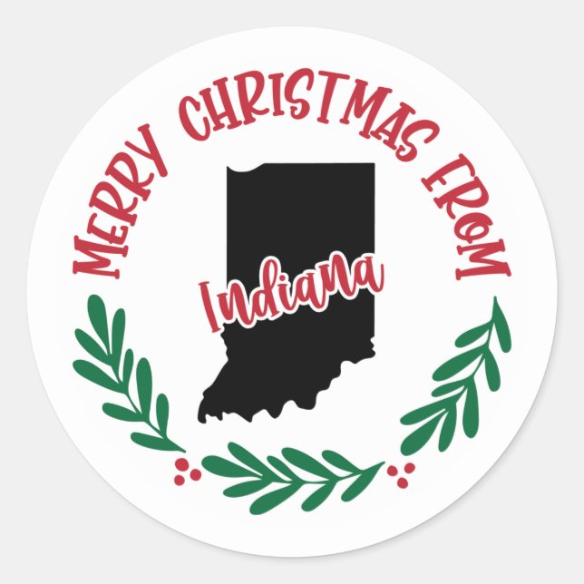 Adesivo Redondo Holiday Sticker de Indiana (Frente)
