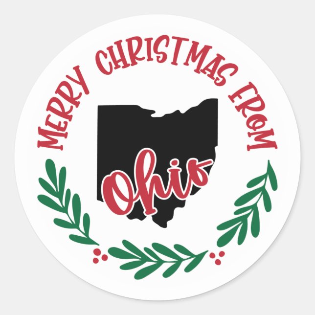 Adesivo Redondo Holiday Sticker de Ohio (Frente)