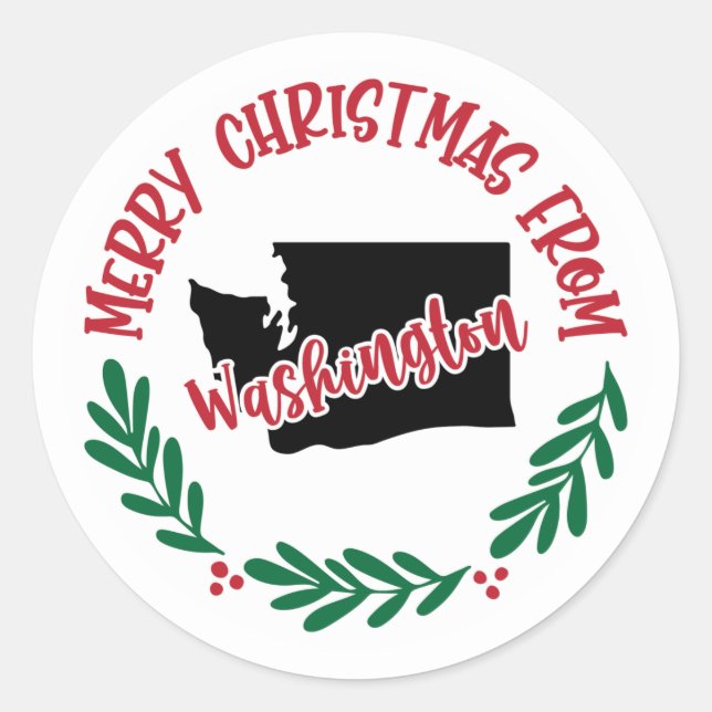 Adesivo Redondo Holiday Sticker de Washington (Frente)