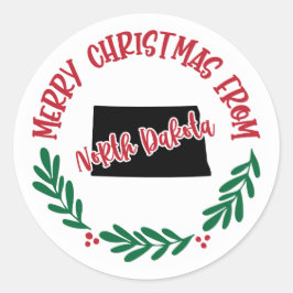 Adesivo Redondo Holiday Sticker do Dakota do Norte