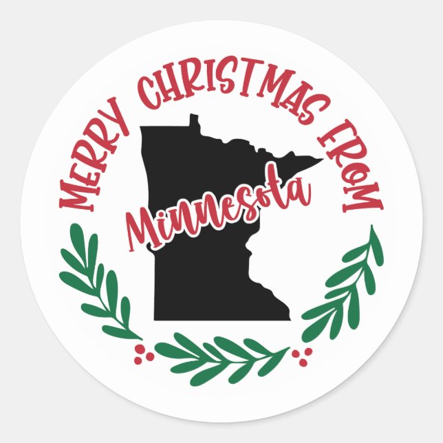 Adesivo Redondo Holiday Sticker do Minnesota (Frente)