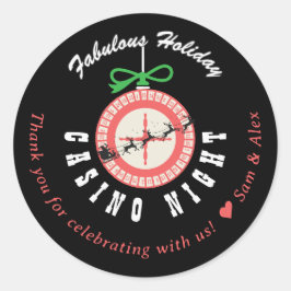 Adesivo Redondo Holiday Vegas Casino Blackjack Poker Night Party