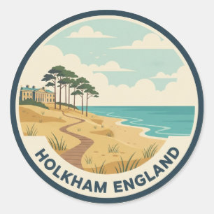 Adesivo Redondo Holkham Norfolk England Viagem