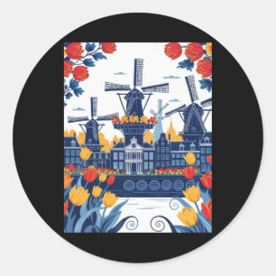 Adesivo Redondo Holland Sticker