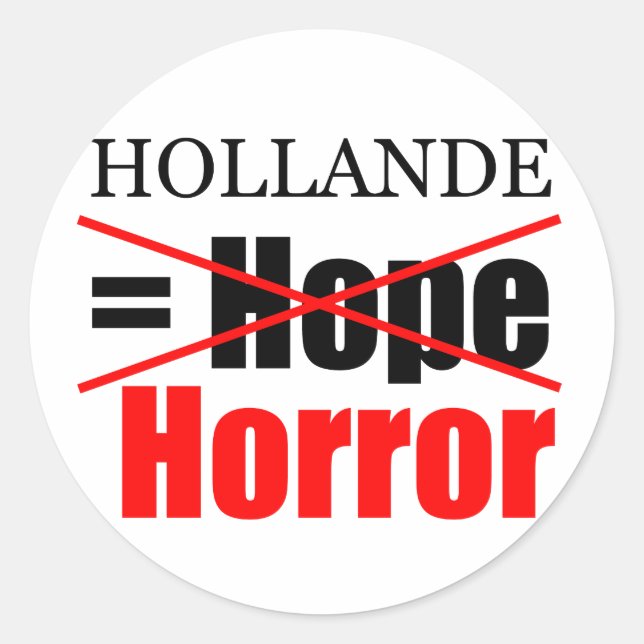Adesivo Redondo Hollande Not Hope = Horror - R Sticker (Frente)