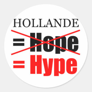 Adesivo Redondo Hollande Not Hope = Hype!!!!!!!!!!!!!!!!!!