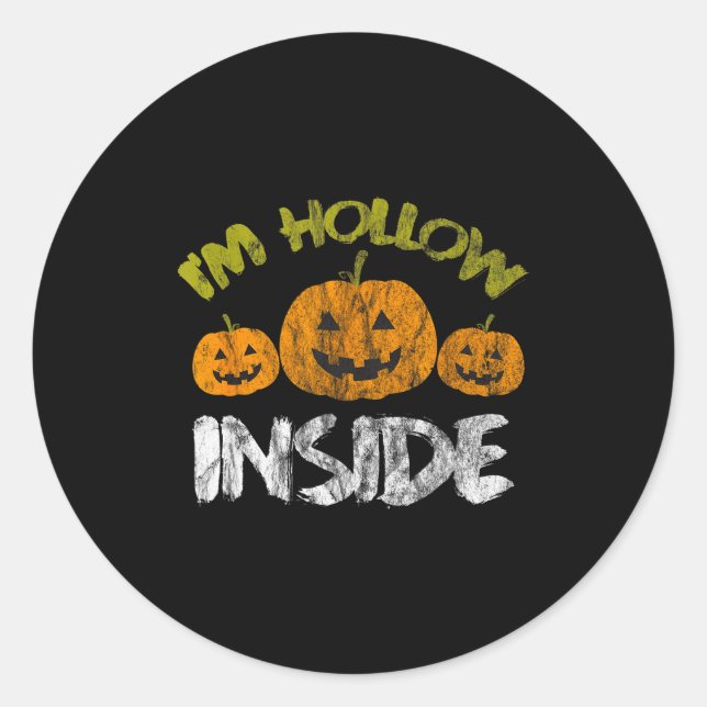 Adesivo Redondo Hollow Inside Funny Retro Halloween  (Frente)