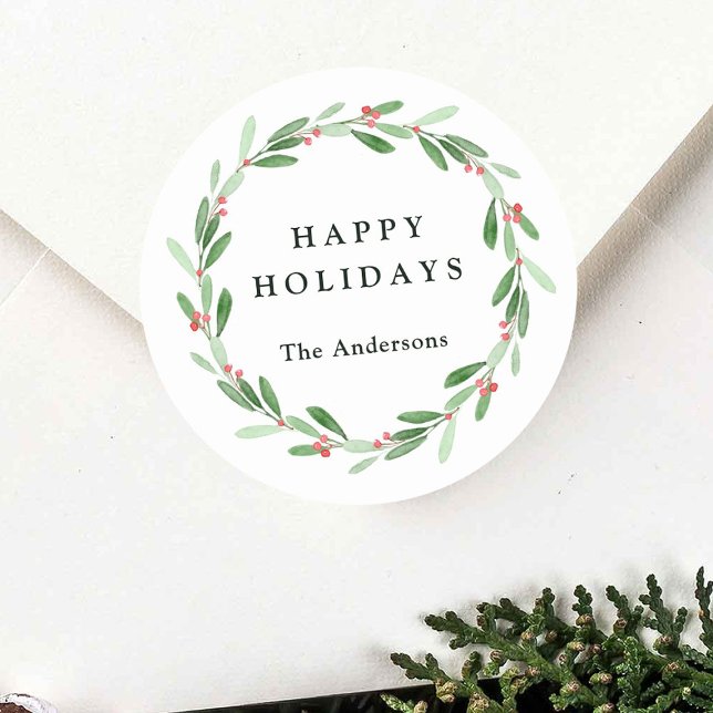 Adesivo Redondo Holly Berry, Foto do Natal (Criador carregado)