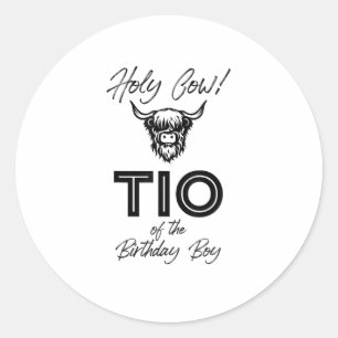 Adesivo Redondo Holly Cow Tio Da Vaca 1rua Do Birthday Boy Highlan