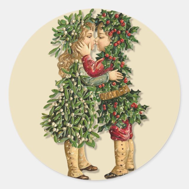 Adesivo Redondo Holly e Mistletoe Kids (Frente)