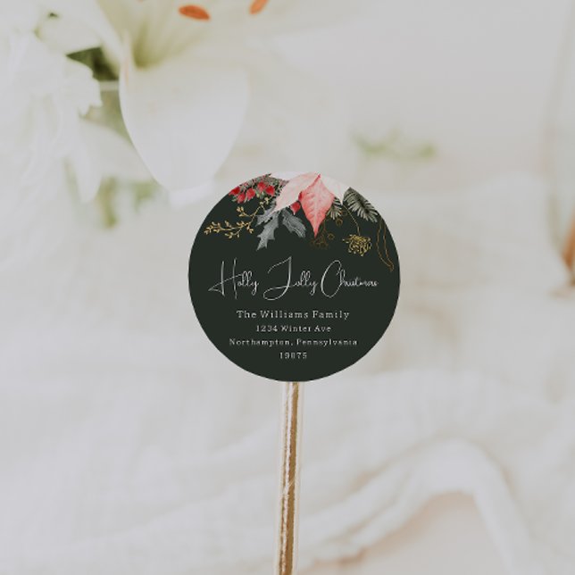 Adesivo Redondo Holly Holly, Floral Holly, Selantes de Envelope de (Criador carregado)