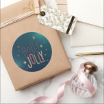 Adesivo Redondo Holly Jolly Christmas<br><div class="desc">Holly Jolly Natal Classic Round Sticker</div>