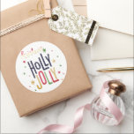 Adesivo Redondo Holly Jolly Christmas<br><div class="desc">Holly Jolly Natal Classic Round Sticker</div>