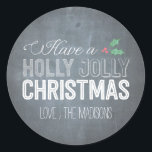 Adesivo Redondo Holly Jolly Christmas Sticker ou Envelope Seal<br><div class="desc">Nossos adesivos personalizados modernos e quic podem ser usados como selos de envelopes,  etiquetas de presentes,  adesivos de favoritos,  etiquetas de itens e muito mais. As possibilidades são infinitas,  por isso,  prossiga e as utilize de forma criativa. Disponível em outras cores. As cores personalizadas também estão disponíveis mediante solicitação.</div>