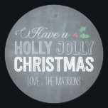 Adesivo Redondo Holly Jolly Christmas Sticker ou Envelope Seal<br><div class="desc">Nossos adesivos personalizados modernos e quic podem ser usados como selos de envelopes,  etiquetas de presentes,  adesivos de favoritos,  etiquetas de itens e muito mais. As possibilidades são infinitas,  por isso,  prossiga e as utilize de forma criativa. Disponível em outras cores. As cores personalizadas também estão disponíveis mediante solicitação.</div>