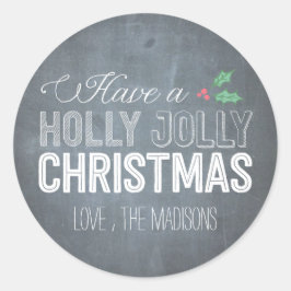 Adesivo Redondo Holly Jolly Christmas Sticker ou Envelope Seal