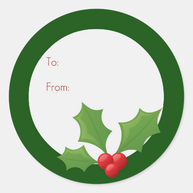 Adesivo Redondo Holly Jolly Label (Frente)