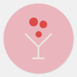 Adesivo Redondo Holly Jolly Pink Martini Holiday Sticker