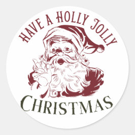 Adesivo Redondo Holly Jolly Vintage Christmas