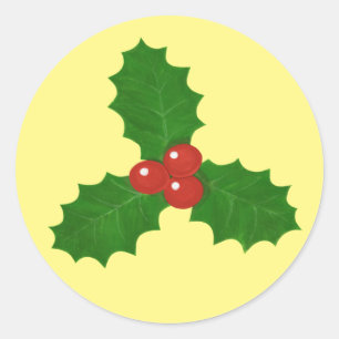 Adesivo Redondo Holly Leaf