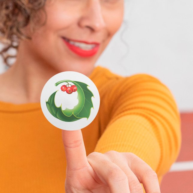 Adesivo Redondo Holly Leaf Stickers (Criador carregado)