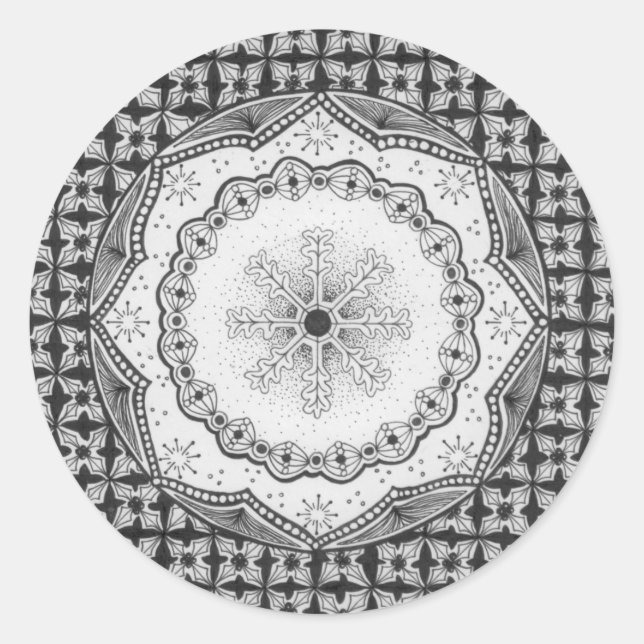 Adesivo Redondo Holly & Snowflake (Frente)