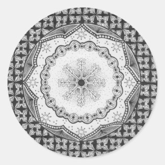 Adesivo Redondo Holly & Snowflake