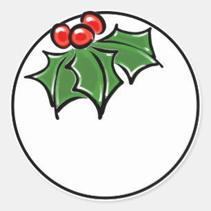 Adesivo Redondo Holly Sprig