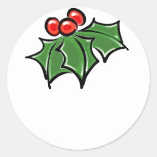 Adesivo Redondo Holly Sprig
