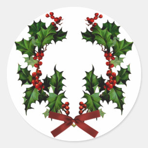Adesivo Redondo Holly Wreath Sticker